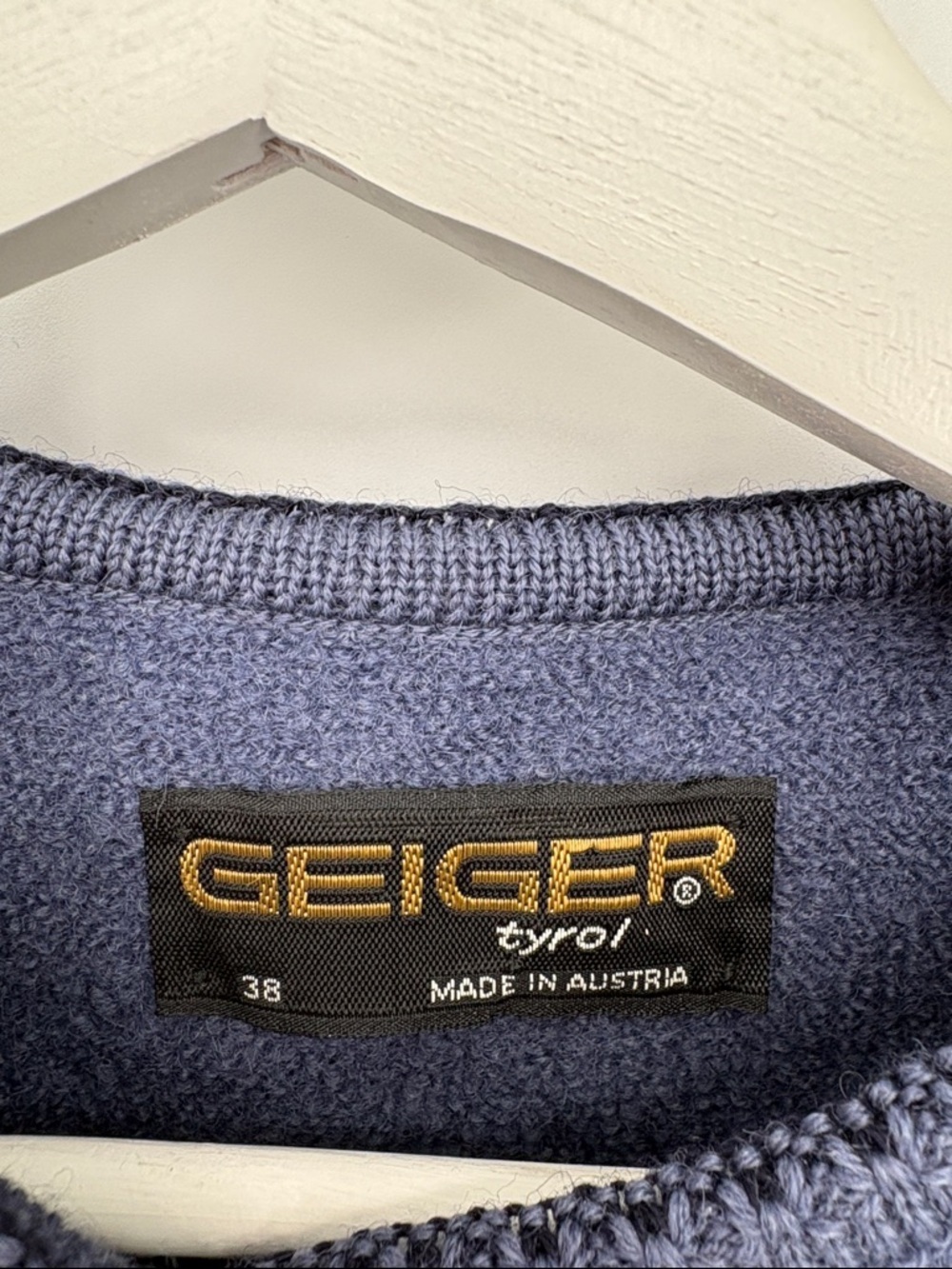 🔗 Geiger wool Blue Austrian Knit button front jacket - Picture 2 of 7